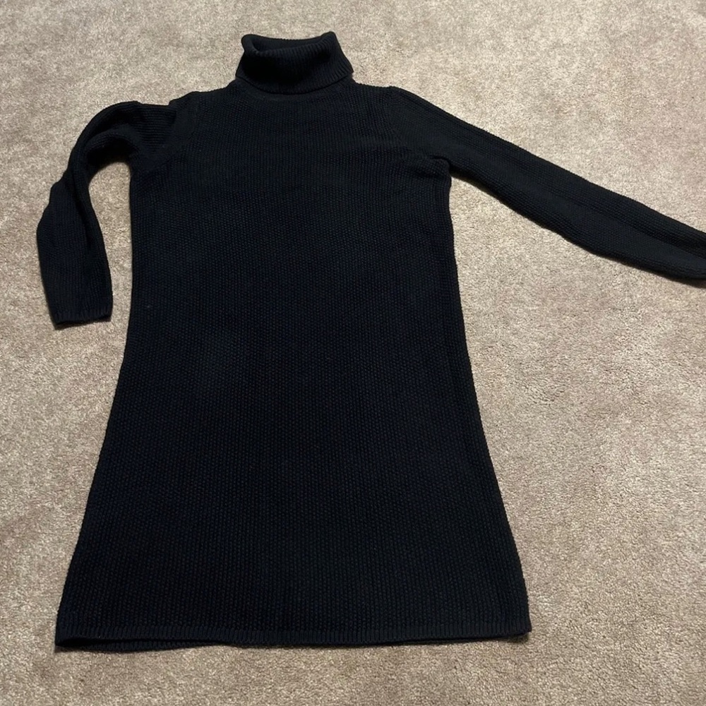 Boden black sweater dress 4R turtleneck wool blend
